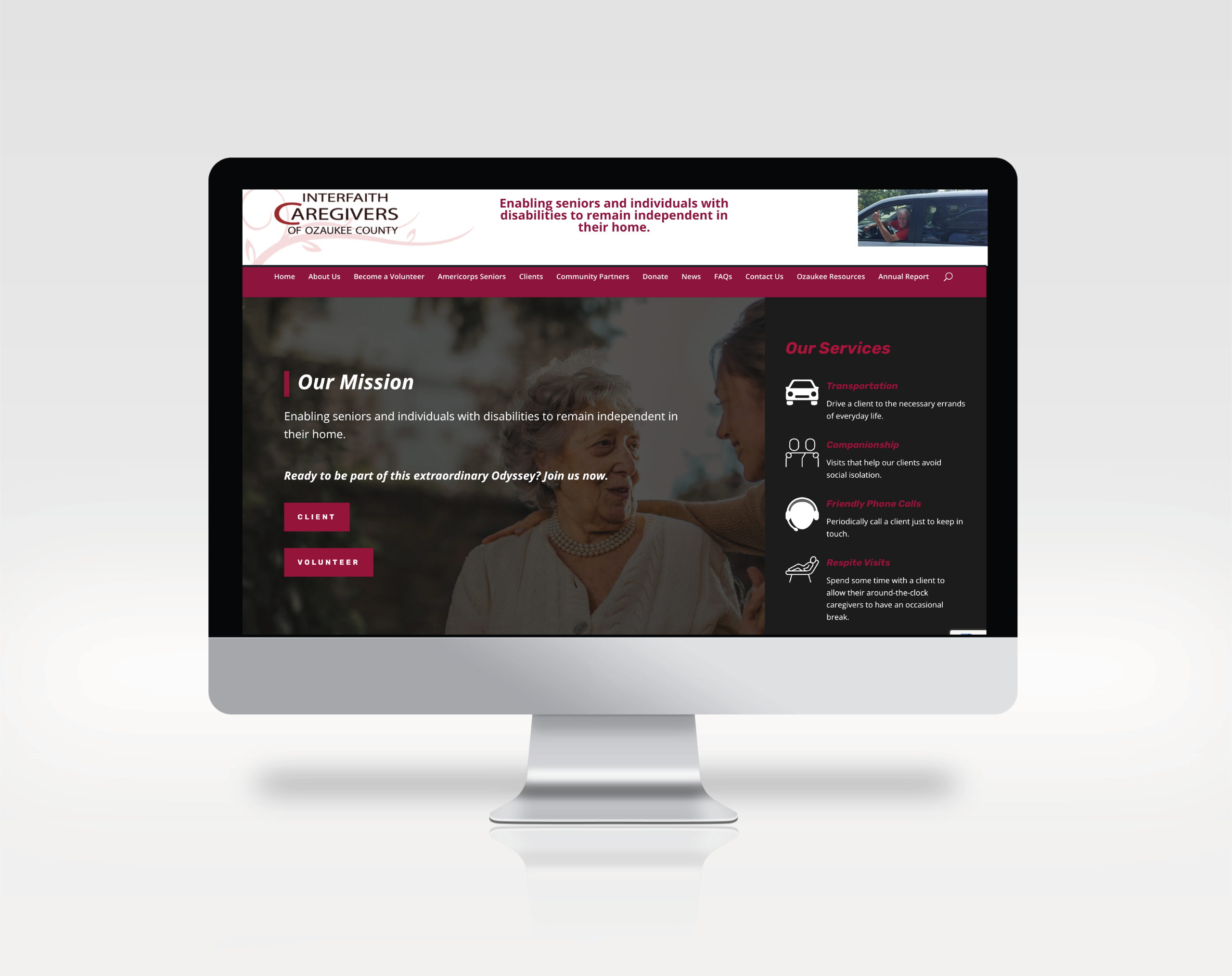 Interfaith Caregivers website redesign