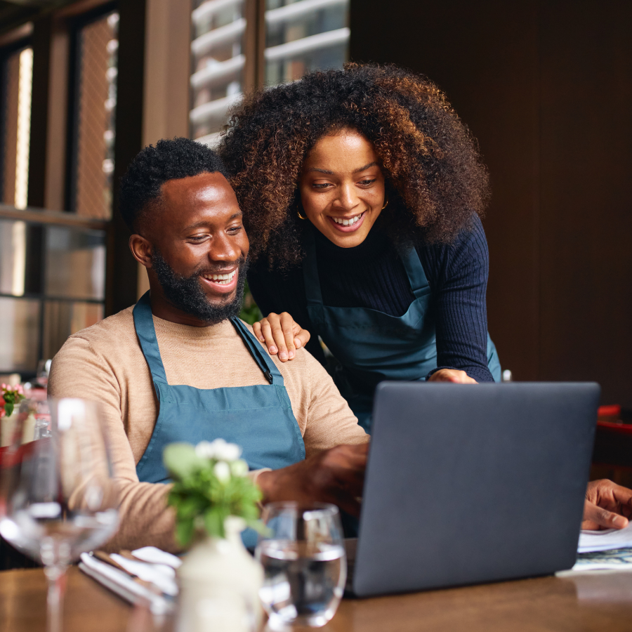 Small business owner working on their business